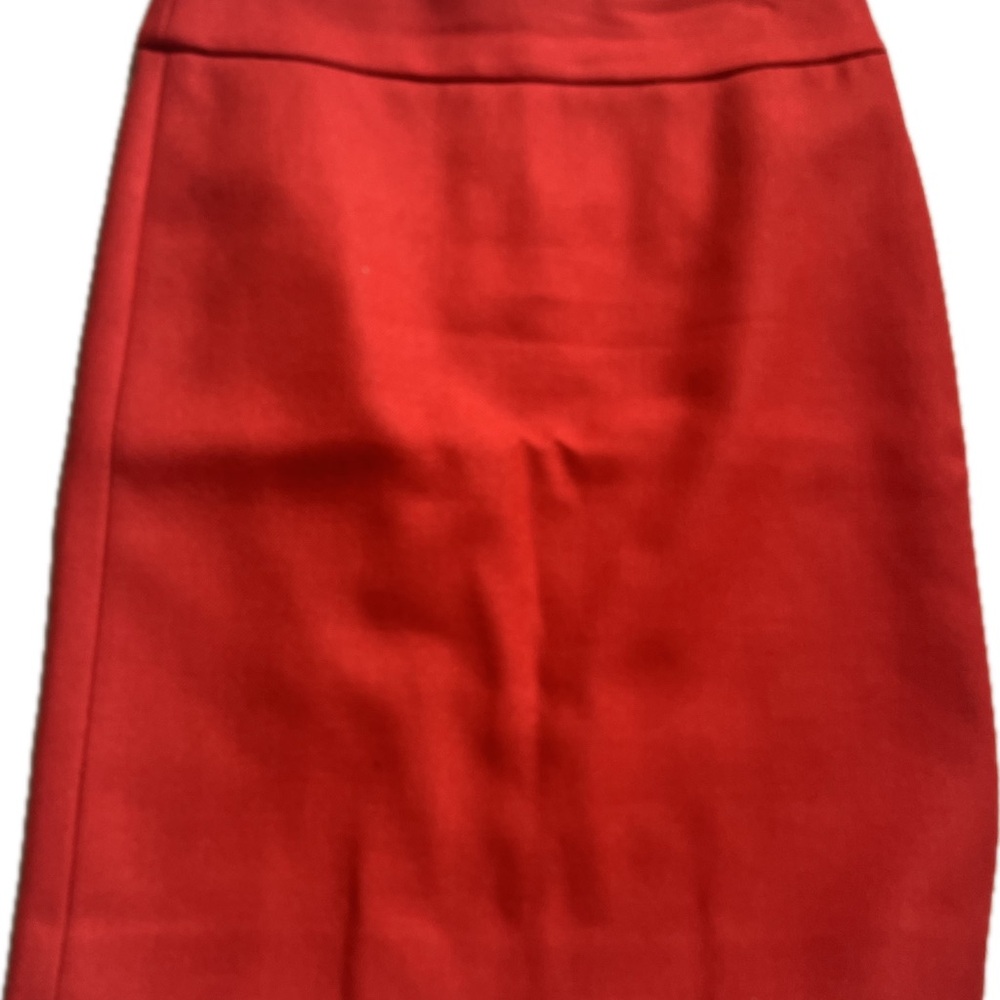 J. Crew Red Wool Pencil Skirt for Cocktail